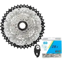 GW - Pacha + Cadenilla Kmc Bicicleta Cassette 8 V 11-42 Combo