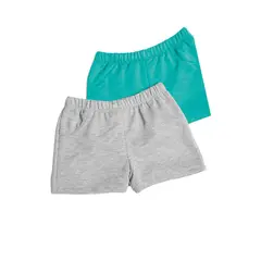 MARKETING PERSONAL - Short Paq X2 Bebe Unisexo Gris Jaspe - Verde Jade MP