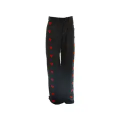 PINEAPPLES DON'T HAVE SLEEVES - Jeans Mujer Wide Leg con Corazones Bordados Pineapples