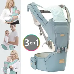 MIFANQI - Cargador canguro silla bebé 3 en 1 ergonómico aguamarina