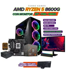 AMD - PC Gamer Ryzen 5 8600G/16GB DDR5 / SSD 1 TB / Monitor 27” 100Hz
