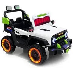 BEBESUNITA - Carro Moto Electrico Niño 4x4 Control Musica Luces - Blanco