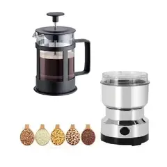 GENERICO - Prensa Francesa Café 1000ml Y Mini Molino Café Eléctrico