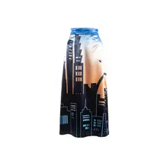 PINEAPPLES DON'T HAVE SLEEVES - Falda Midi con Estampado de Ciudad Pineapples