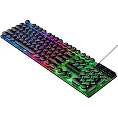 GENERICO - Teclado Gamer JG-666 RGB con Teclas Redondas - Iluminación LED