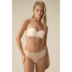TOUCHE LINGERIE - BRASIER STRAPLESS EN TUL FLOCADO Y ENCAJE 0470052