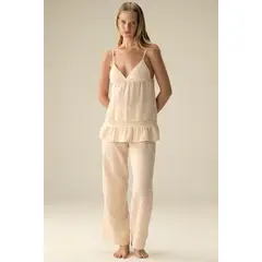TOUCHE LINGERIE - Pijama Pantalon Capri y Blusa Tiritas para Dama