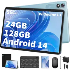 GENERICO - Tablet Android con teclado, Android 14 de 10 pulgadas, 24 GB Octa-Core Funda Negra