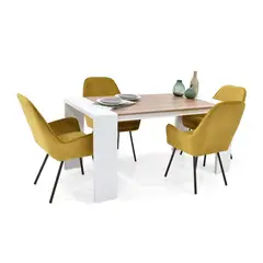 MICA - Juego de Comedor Moderno para 4 Personas (Comedor + 4 Sillas)