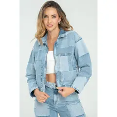 RAGGED - Chaqueta patchwork Azul medio