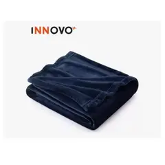 INNOVA - Cobija Manta Térmica Suave Piel Durazno 180 X 240 Cm Azul Liviana