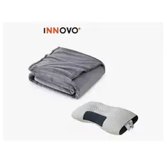 INNOVA - Cobija Manta Térmica 180x240 Con Almohada Para Cama Suave Terciopelo