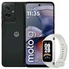 MOTOROLA - Celular Moto G55 5G 256GB /8GB Blk + Band 9 Active Wht