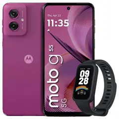 MOTOROLA - Celular Moto G55 5G 256GB /8GB Pink + Band 9 Active Blk
