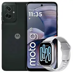 MOTOROLA - Celular Moto G55 5G 256GB /8GB Blk + Watch 5 Active Slv