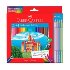 FABER-CASTELL - Colores Triangular Largo X 24 + 4 Eco Lapiz FaberCastell
