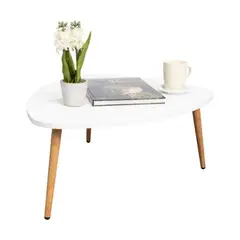RTA DESIGN - Mesa de Centro Narik Blanco Duqueza con bordes ovalados