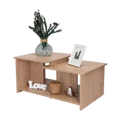 RTA DESIGN - Mesa de Centro Wema Macadamia con Amplio Espacio Ideal Para Ubicar Decoraciones