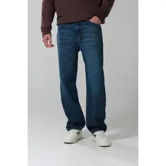 KOAJ - Jean baggy azul oscuro con tiro medio y bota ancha HOMBRE