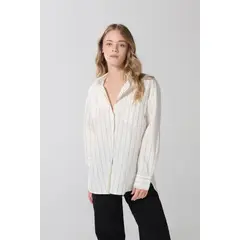 KOAJ - BLUSA CAMISERA OVERSIZE MANGA LARGA Mujer