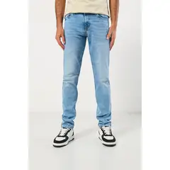 KOAJ - Jean slim tiro bajo azul claro ajustado con desgastes HOMBRE