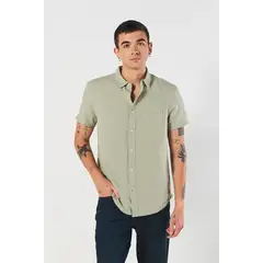 KOAJ - Camisa con cuello sport collar unicolor y botones HOMBRE