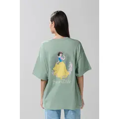 KOAJ - Camiseta oversize verde manga corta de Blanca Nieves Mujer
