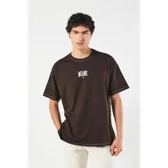 KOAJ - Camiseta Oversize para hombre con estampado en frente y e HOMBRE