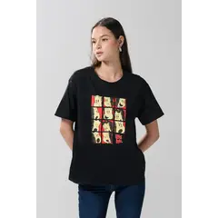 KOAJ - Camiseta unicolor para mujer manga corta estampada en fre MUJER