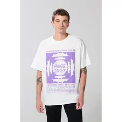 KOAJ - Camiseta oversize de Coca-Cola crema clara manga corta Hombre