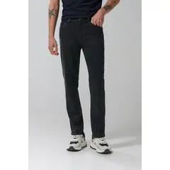 KOAJ - Jean straight leg tiro bajo gris intenso con bota recta HOMBRE