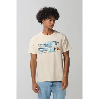 KOAJ - Camiseta manga corta unicolor con estampado en frente Hombre