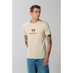 KOAJ - Camiseta cuello redondo de Mickey unicolor en algodón Hombre