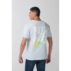 KOAJ - Camiseta cuello redondo unicolor con textos estampados HOMBRE