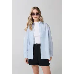 KOAJ - BLUSA CAMISERA OVERSIZE MANGA LARGA Mujer