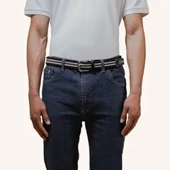 MARIO HERNANDEZ - Cinturón Republica Casual Tejido Beirut Negro