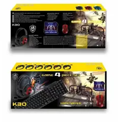 GENERICO - Combo gamer set 4 piezas teclado mouse pad audífonos