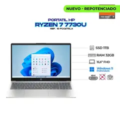 HP - PORTATIL AMD RYZEN 7 7730U 15.6" FHD / RAM 32GB DDR4 3200MHZ/ SSD M.2 1TB