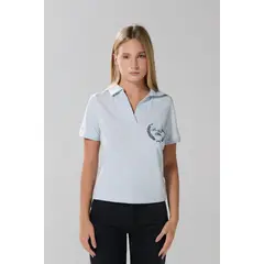 KOAJ - Camiseta slim para mujer con cuello camisero y estampac Mujer