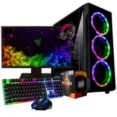 AMD - TORRE GAMER RYZEN 5 5600G /32GB RAM /512GB SSD M.2/BOARD A520M MONITOR 27" FHD