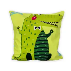 DIMATEX LEON - Funda Cojín Para Sala Decorativo Para Niños 45x45cm Refnens Cocodrilo Verde
