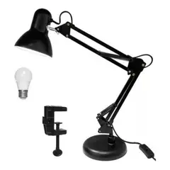 GENERICO - Lampara De Mesa Escritorio Brazo Flexible Metalica Ajustable
