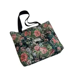 FRIOLENTA - Tote Bag Bolso Floral Negro Morral Bolsa Ecologica