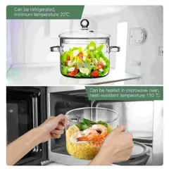 SKY - Olla de Vidrio para coccion RESISTENTE AL CALOR