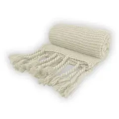 DIMATEX LEON - Manta Cobija Frazada Suave Tejida Decor 152x127cm Refmalva Blanco