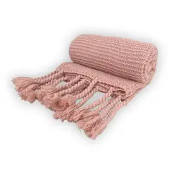 DIMATEX LEON - Manta Cobija Frazada Suave Tejida Decor 152x127cm Refmalva Rosa