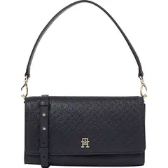 TOMMY HILFIGER - Bolso azul de hombro con monograma TH