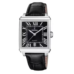 FESTINA - Reloj Hombre Cuero Negro 50m F20681.3 Plateado