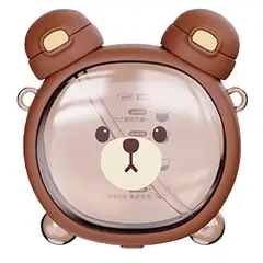 AFM - Botella De Agua Botilito Termo Dona y Oso Con Pitillo Y Correa.