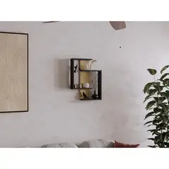 RTA DESIGN - Repisa Space Fresno Europeo y Wengue con espacio para ubicar elementos decorativos